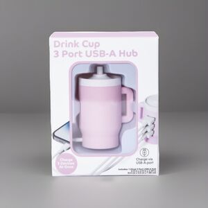 🔥Drink Cup Shaped 3 Port USB-A Hub Tumbler Style BNWT🔥